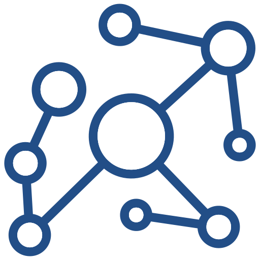 Knowledge graph icon representing strategic trade show presence